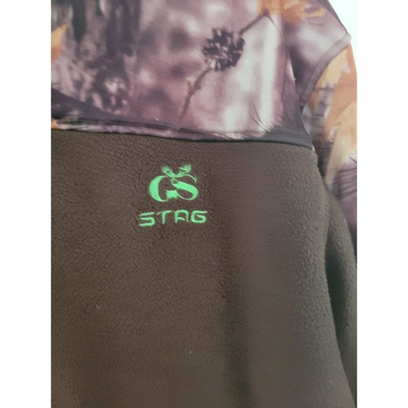 Stag 1/4 Zip Pullover Brown With Camouflage Men's Size XL - Picture 2 of 4